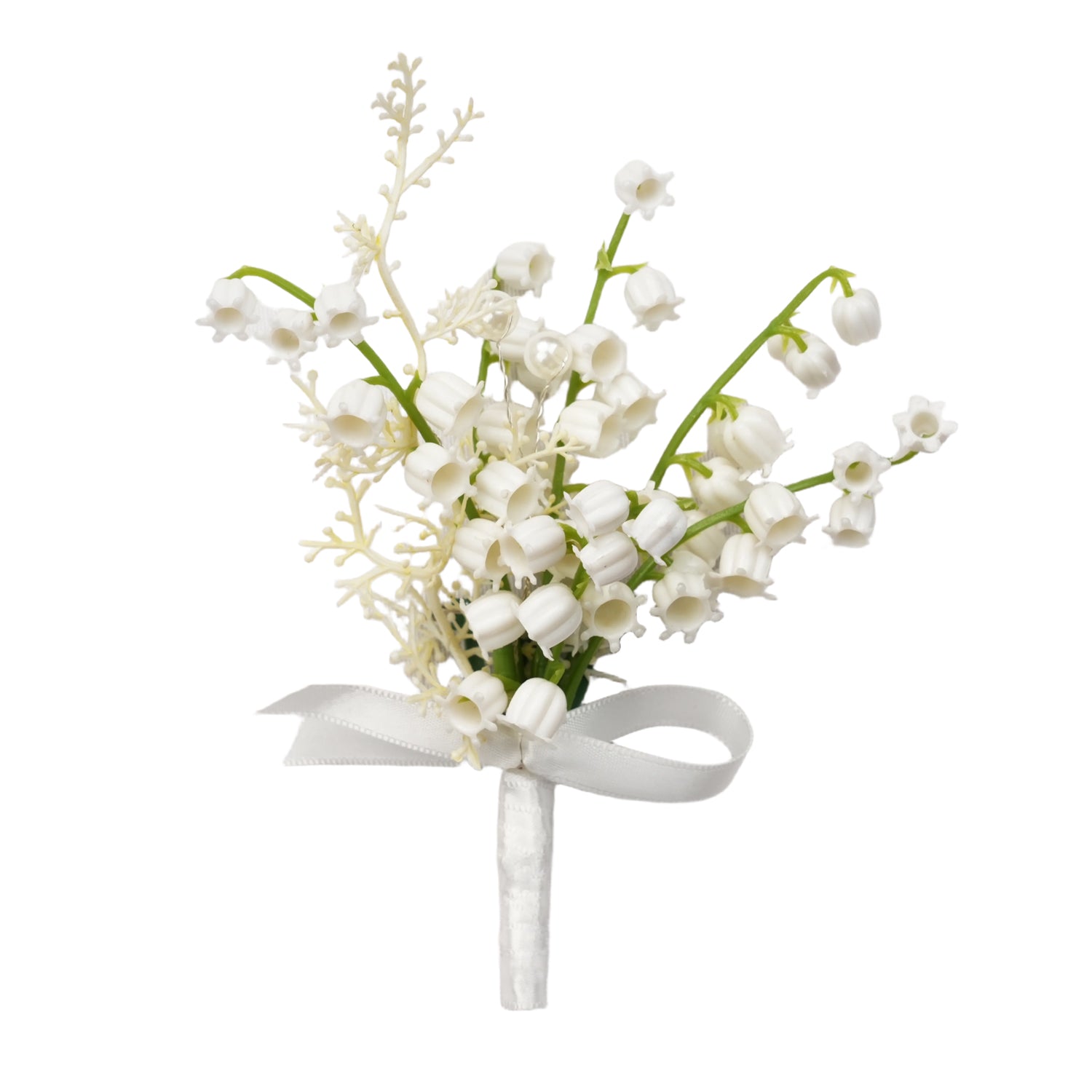 Uflower White Series With Greenery Bride Bouquet Wrist Corsage Groom Boutonniere Wedding Event Supplies